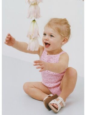 ZARA PLAIN CROCHETED FLOWER ROMPER